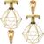 2 Lustre Teto Plafon + 2 Lâmpada Led St64 Industrial Aramado Diamante Retrô Luminária Vintage Dourado