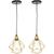 2 Pendente Aramado Diamante Luminária Lustre Luxo Pequeno Teto Retrô Agp Ilumini Industrial Dourado