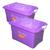 2 Porta Ração e Isca até 60kg Pote Caixa Container Organizadora 70 L Até 4 Sacos de 15 Kg Reforçada Trava Segurança Lilás
