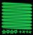 24 Img Adesivos Fosforescentes Brilham no Escuro Chuva de Meteoros 19cm Estrelas - Decoração Quarto Infantil Verde Neon
