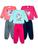 3 Conjuntos Moletom Infantil Feminino Roupa Menina Inverno 6 Peças - 3 Blusas e 3 Calças Verde, Rosa, Pink