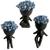 3 Cravos do amor Artificiais: Flores Artificiais p/ Decoração Tropical Permanente e Elegante DE9056 Azul