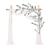 3 Galhos de flores artificiais cerejeira premium para criar árvores Branco