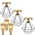 3 Lustre Teto Plafon + 3 Lâmpada Led St64 Industrial Aramado Diamante Retrô Luminária Vintage Dourado/Preto