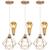 3 Pendentes Aramado Diamante Lustre Cabo Cristal P + 3 Lãmpadas Led ST64 Vintage Retrô Agp Gmh Cobre Rose Gold