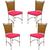 4 Cadeiras em Alumínio e Fibra Sintética JK Cozinha Edícula Avelã e pink