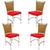 4 Cadeiras em Alumínio e Fibra Sintética JK Cozinha Edícula Avelã e vermelho
