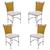 4 Cadeiras em Alumínio e Fibra Sintética JK Cozinha Edícula Avelã e Nautico branco