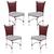 4 Cadeiras em Alumínio e Fibra Sintética JK Cozinha Edícula Vinho Dark e Branco Desenhado
