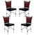 4 Cadeiras em Alumínio e Fibra Sintética JK Cozinha Edícula Vinho Dark e Nautico Preto