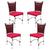 4 Cadeiras em Alumínio e Fibra Sintética JK Cozinha Edícula Vinho Dark e Pink