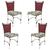 4 Cadeiras em Alumínio e Fibra Sintética JK Cozinha Edícula Vinho Dark e Trancoso