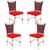 4 Cadeiras em Alumínio e Fibra Sintética JK Cozinha Edícula Vinho Dark e Vermelho