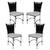 4 Cadeiras em Alumínio e Fibra Sintética JK Cozinha Edícula Preto e Branco Desenhado
