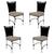 4 Cadeiras em Alumínio e Fibra Sintética JK Cozinha Edícula Preto e Fundo Palha