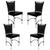 4 Cadeiras em Alumínio e Fibra Sintética JK Cozinha Edícula Preto e Nautico Preto