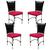 4 Cadeiras em Alumínio e Fibra Sintética JK Cozinha Edícula Preto Dark e Pink