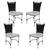 4 Cadeiras em Alumínio e Fibra Sintética JK Cozinha Edícula Preto e Nautico Branco