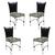 4 Cadeiras em Alumínio e Fibra Sintética JK Cozinha Edícula Preto e Vinales Verde