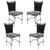 4 Cadeiras em Alumínio e Fibra Sintética JK Cozinha Edícula Preto e Vinales Azul