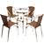 4 Cadeiras Floripa e Mesa Ascoli em Alumínio para Área, Edícula, Jardim Trama Original Argila
