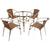 4 Cadeiras Floripa e Mesa Ascoli em Alumínio para Jardim, Piscina, Edícula Trama Original Capuccino