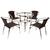 4 Cadeiras Floripa e Mesa Ascoli em Alumínio para Jardim, Piscina, Edícula Trama Original Tabaco