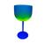 4 Taças Gin Degradê Bicolor Fosco Acrílico  550 Ml Azul/Verde Neon/Azul