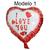 5 Balões Coração 22cm Frases de Amor Namorados Casamento Modelo 1