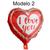 5 Balões Coração 22cm Frases de Amor Namorados Casamento Modelo 2