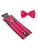 5 Kits Suspensório + Gravata Borboleta Adulto Rosa pink