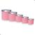 5 Peças - Jogo De Lata Porta Alimentos em Alumínio Colorido para Organização dos Mantimentos no Armário da Cozinha rosa