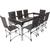6 Cadeiras Haiti e Mesa de Jantar Haiti em Alumínio para Cozinha, Jardim, Edícula - Trama Original Argila