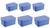 6 Caixas Organizadoras Rattan- 03 De 18 Lts + 03 De 7 Lts  Azul