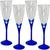 6 Taça de Champagne Acrílica Cristal 140ML Color Arqplast Azul