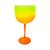 6 Taças Gin Degradê Bicolor Fosco Acrílico  550 Ml Laranja/Amarelo Neon