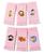 6 Toalhinhas de Mão 23x36 Bordadas com Tema Safári Infantil. Toalha de Boca, Bebê, Escolar, Lancheira Rosa