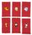 6 Toalhinhas de Mão 23x36 Bordadas com Tema Safári Infantil. Toalha de Boca, Bebê, Escolar, Lancheira Vermelho