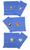 6 Toalhinhas de Mão 23x36 Bordadas com Tema Safári Infantil. Toalha de Boca, Bebê, Escolar, Lancheira Azul Royal