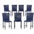 7 Cadeiras de Jantar Cannes de Alumínio com Pintura Marrom e Trama Tela de Corda Náutica Azul