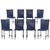 8 Cadeiras de Jantar Cannes de Alumínio com Pintura Fendi e Trama Tela de Corda Náutica Azul