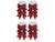 8 Laços de Natal Champanhe Gliter NATAL129C Vermelho
