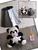 Abajur de mesa luminária ursinho panda infantil menina quarto bebê Preto