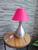 Abajur luminaria de mesa Gota em Aluminio com cupula plástica Pink