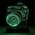 Abajur Luminária Led Câmera Fotográfica Canon 3d Verde
