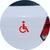Adesivo de Carro Cadeirante Deficiente Físico - Cor Branco Vermelho