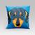 Almofada Avulsa Cheia Estampada Pet Dog em Veludo Suede 45cm x 45cm com Refil de Silicone - Decoração Raças Cachorros Dachshund Salsicha