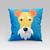 Almofada Avulsa Cheia Estampada Pet Dog em Veludo Suede 45cm x 45cm com Refil de Silicone - Decoração Raças Cachorros Fox Terrier