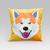 Almofada Avulsa Cheia Estampada Pet Dog em Veludo Suede 45cm x 45cm com Refil de Silicone - Decoração Raças Cachorros Akita Inu