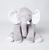 Almofada Elefante De Pelúcia Velboa Antialérgico Grande 60cm Travesseiro Bebe Cinza, Branco